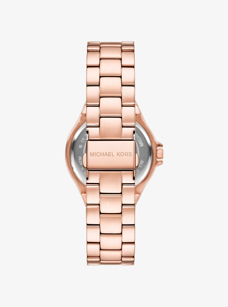 Montre Lennox de ton or rose &agrave; pav&eacute; in OR ROSE | Michael Kors