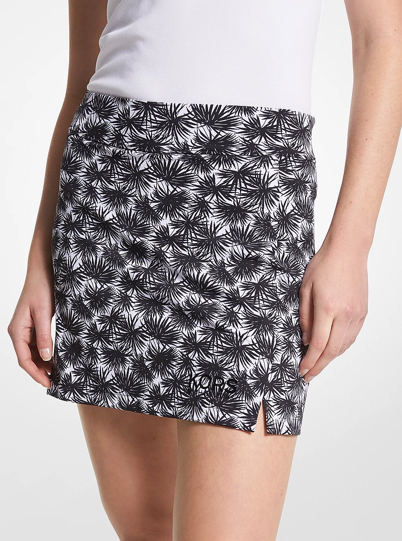 Falda pantal&oacute;n de golf estampada de tejido el&aacute;stico in BLANCO/NEGRO | Michael Kors