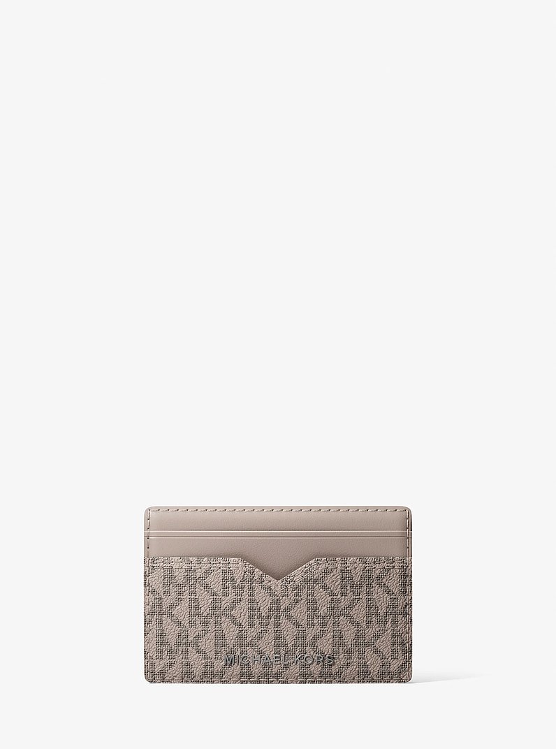 Porte-cartes Hudson &agrave; logo Signature in NICKEL | Michael Kors