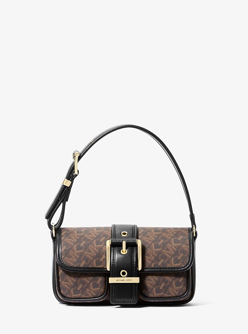 Colby Extra-Small Empire Monogram Shoulder Bag in BROWN/BLK | Michael Kors