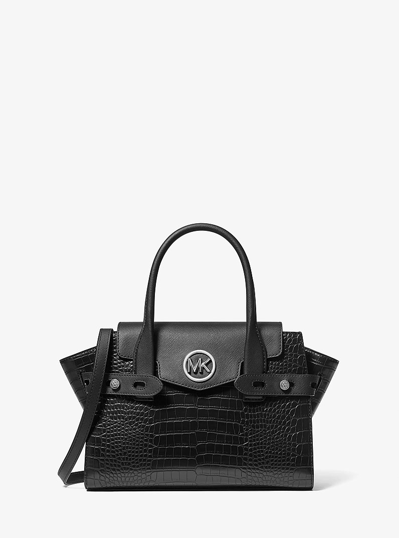 Carmen Medium Crocodile Embossed Belted Satchel | Michael Kors [US]
