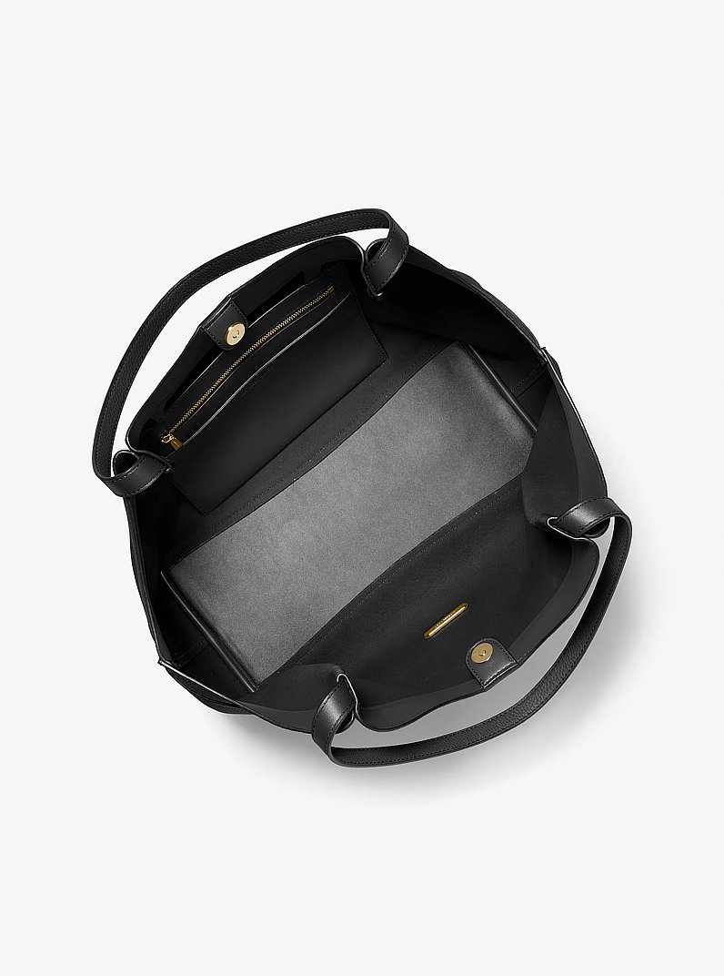 Nolita Large Pebbled Leather Tote Bag in BLACK | Michael Kors
