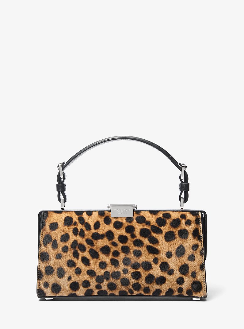 Borsa a spalla Gwyneth in pelle effetto cavallino stampa maculata in CAPPUCCINO | Michael Kors