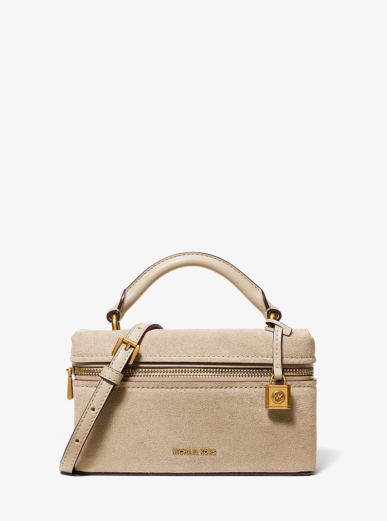 Jana Extra-Small Leather Convertible Crossbody Bag in KHAKI | Michael Kors
