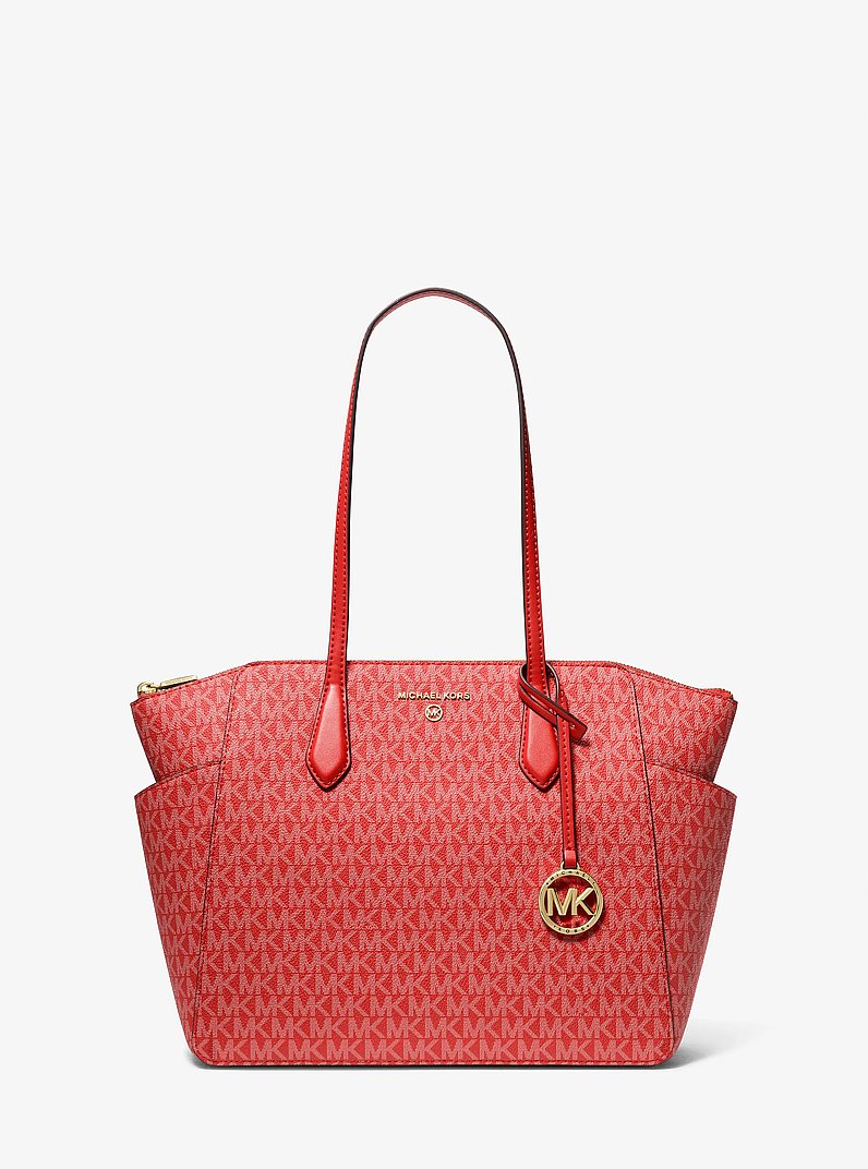 Marilyn Medium Signature Logo Tote Bag in BURNT SIENNA | Michael Kors
