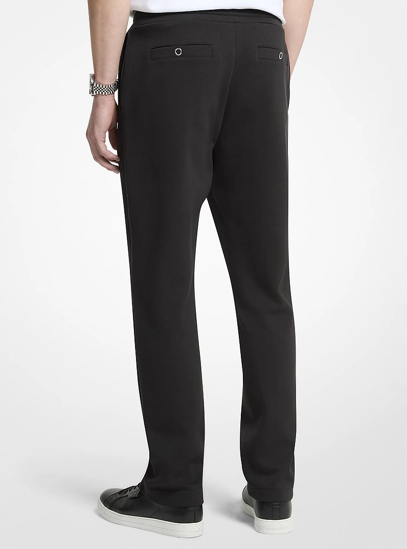Cotton Blend Drawstring Track Pants in BLACK | Michael Kors