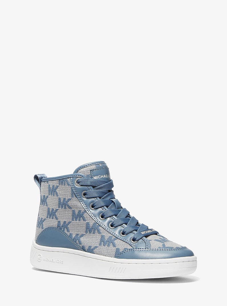 Zapatilla de corte alto Shea de jacquard con logotipo in DENIM | Michael Kors