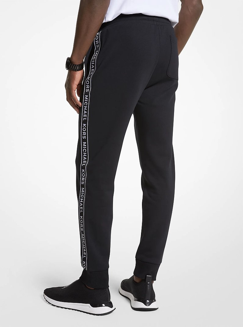 Logo Print Cotton Blend Joggers in BLACK | Michael Kors