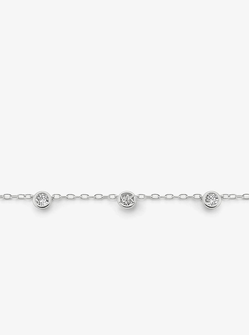Logo Bezeled Pavé Necklace