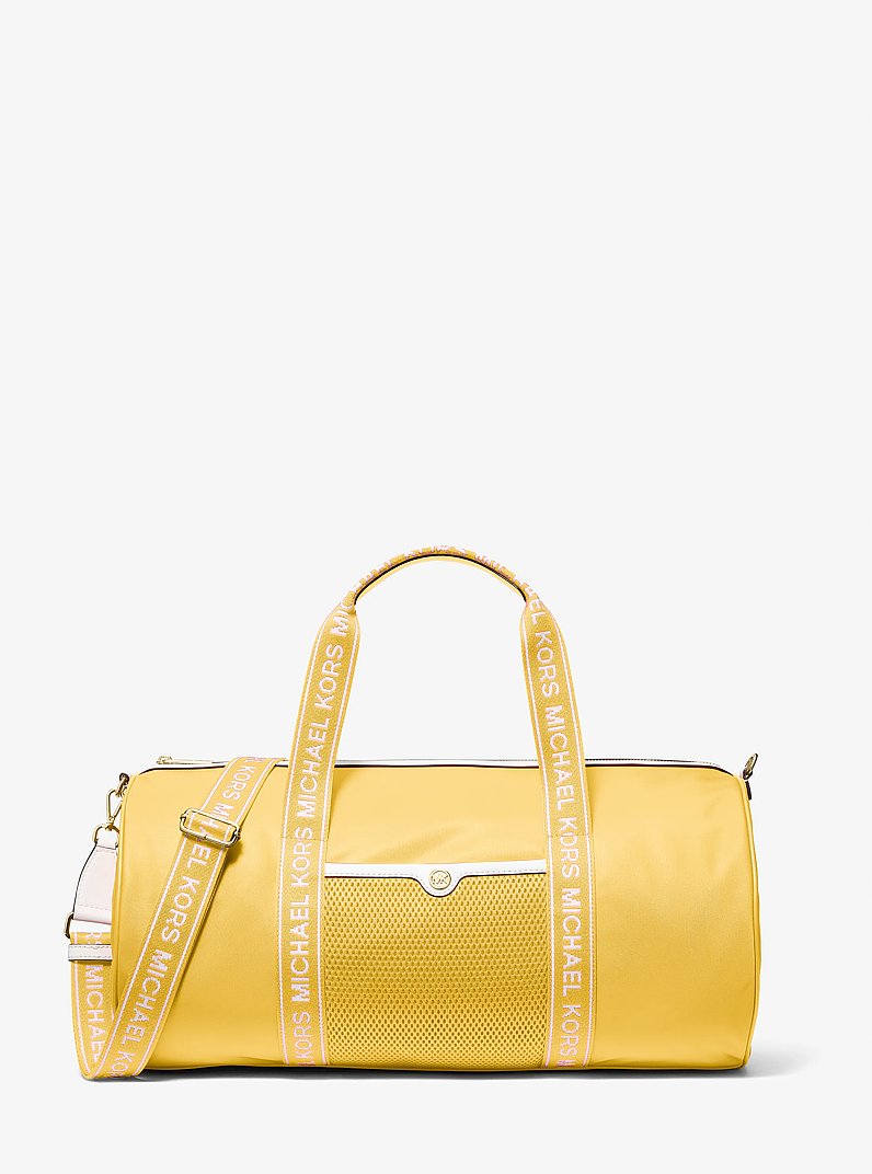 Jet Set Large Logo Tape Nylon Weekender Bag in DAISY YELLOW | Michael Kors
