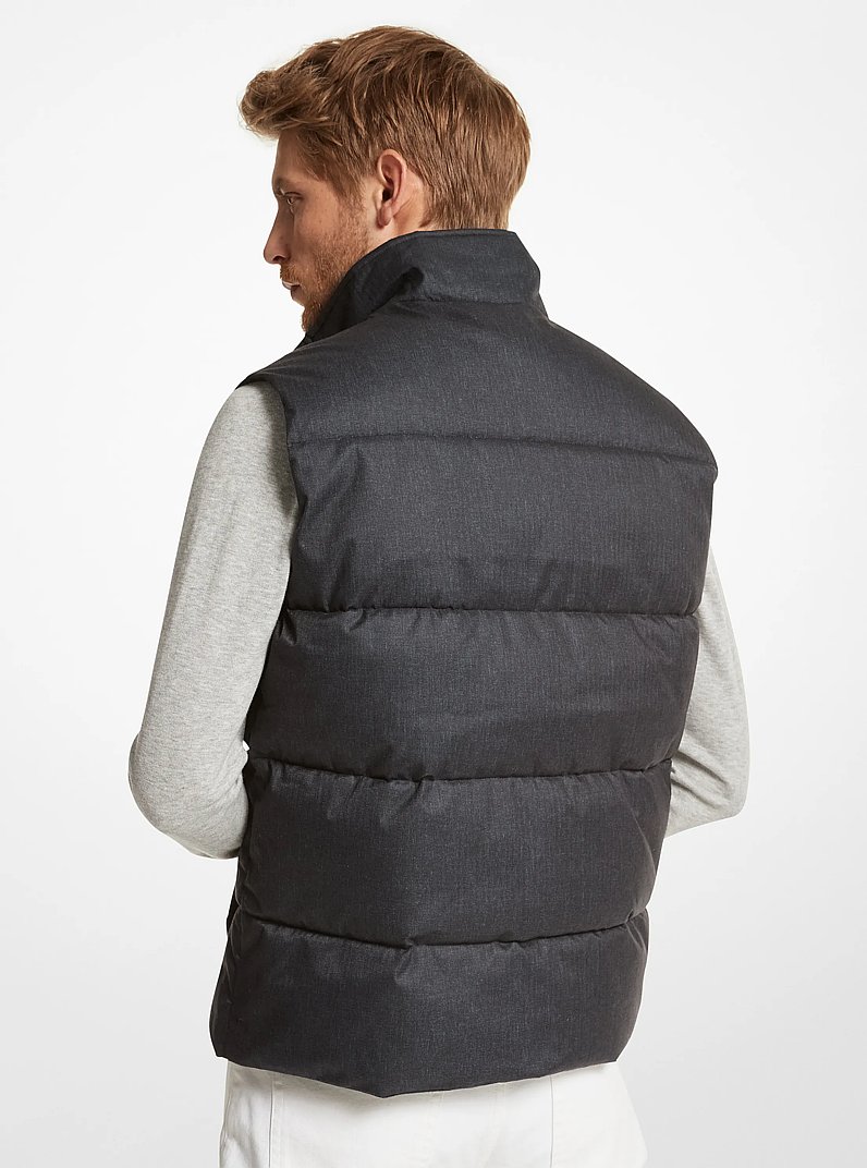 Hanworth Brushed Twill Quilted Vest in NAVY | Michael Kors