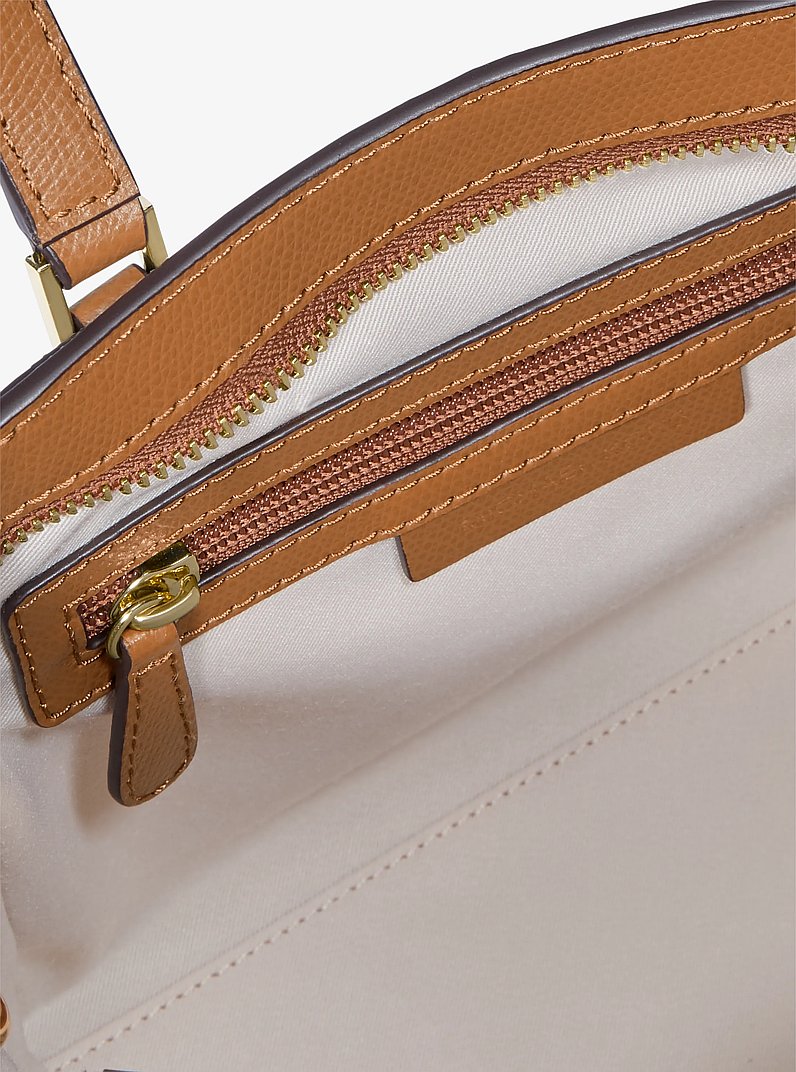 Taryn Small Canvas Convertible Crossbody Bag in LUGGAGE | Michael Kors