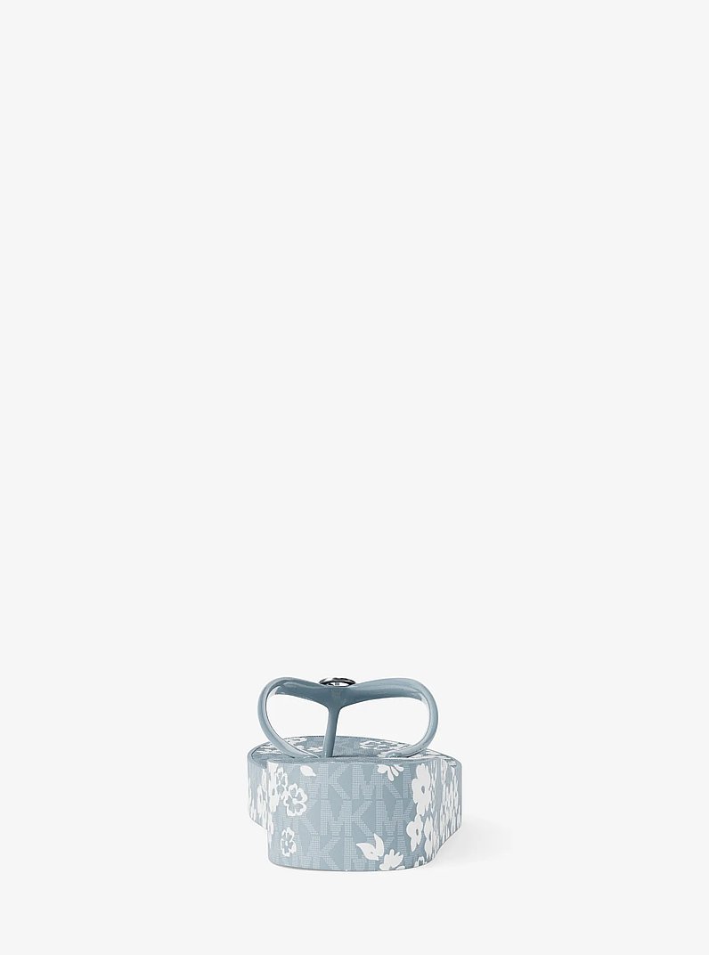 Bedford Printed Signature Logo Flip Flop in PALE OCEAN | Michael Kors