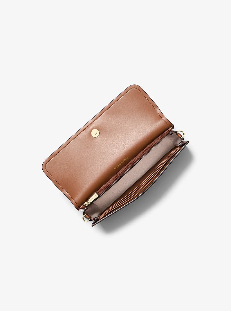 Borsa a tracolla per smartphone Jet Set piccola con logo in BRONZO/GHIANDA | Michael Kors