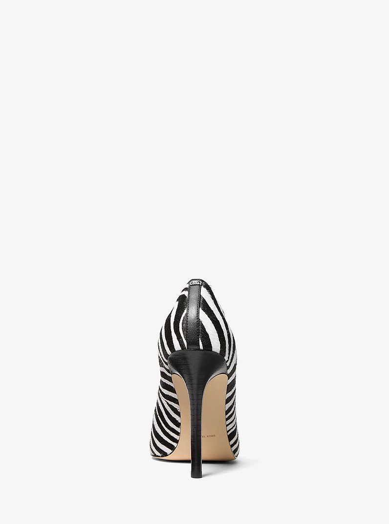 Elyse Zebra Print Calf Hair Pump in BLACK COMBO | Michael Kors