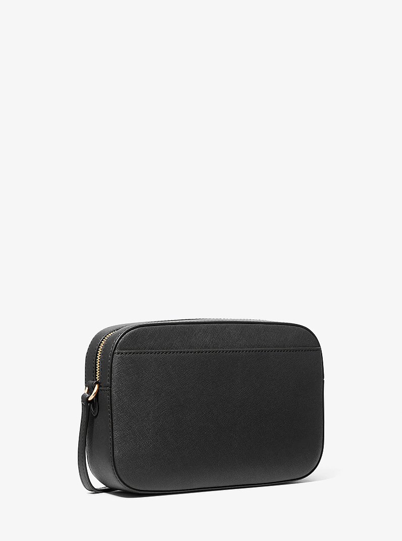 Jet Set Large Saffiano Leather Crossbody Bag in BLACK | Michael Kors