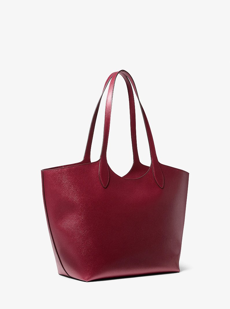 Maya Large Metallic Tote Bag in MAROON | Michael Kors