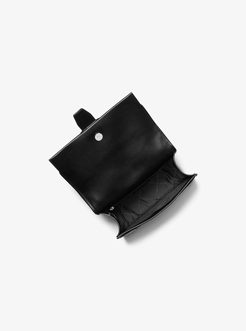 Greenwich Small Zebra Print Calf Hair Crossbody Bag in BLACK | Michael Kors