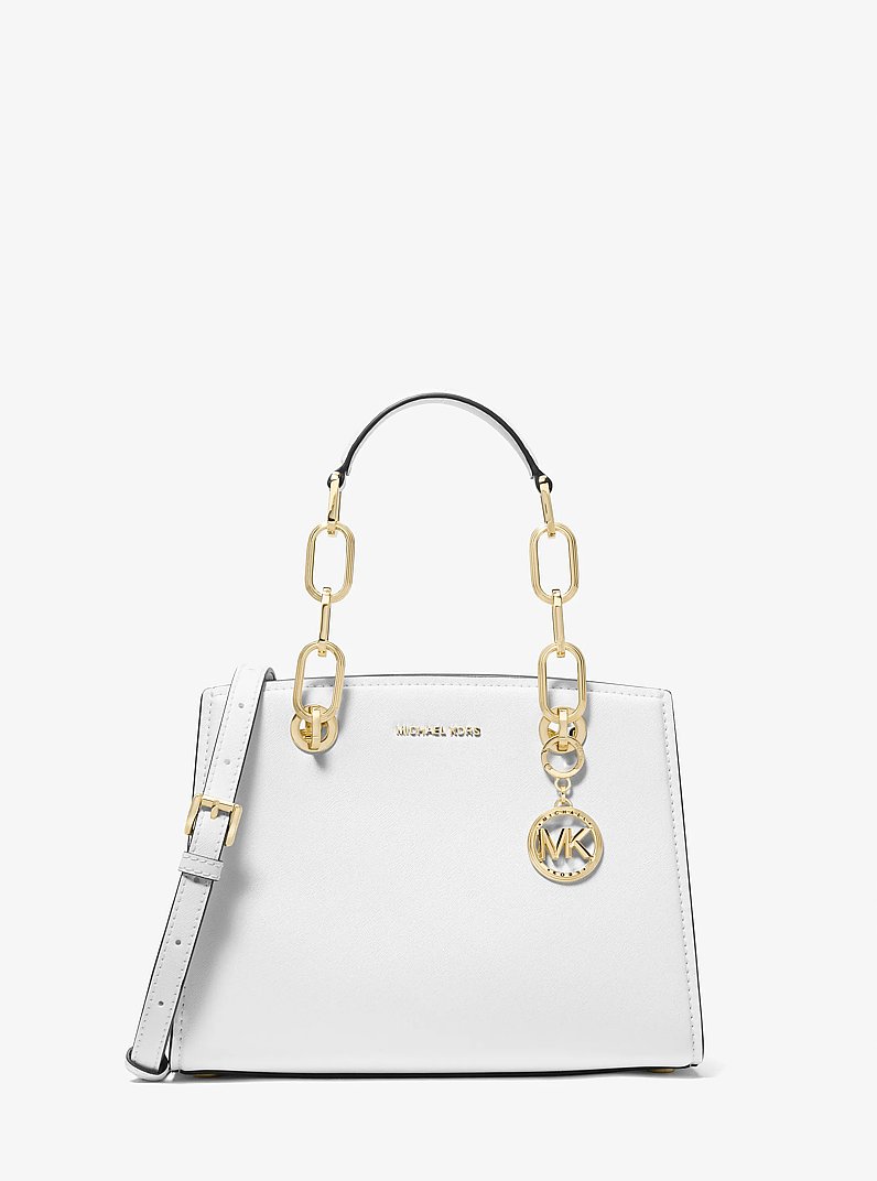 Bolso satchel Cynthia peque&ntilde;o de piel in BLANCO INTENSO | Michael Kors