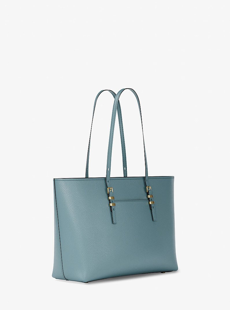 Quinn Large Pebbled Leather Tote Bag in CHAMBRAY | Michael Kors