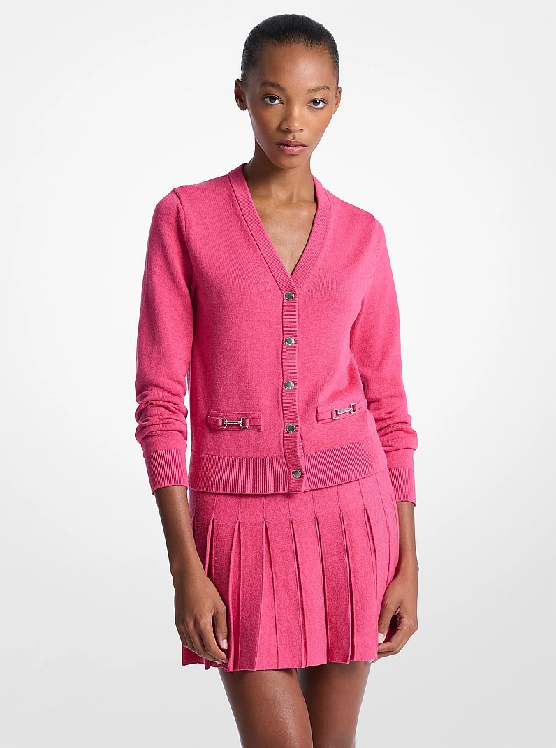 Cotton Blend Cardigan in HIBISCUS - Sale | Michael Kors [US]