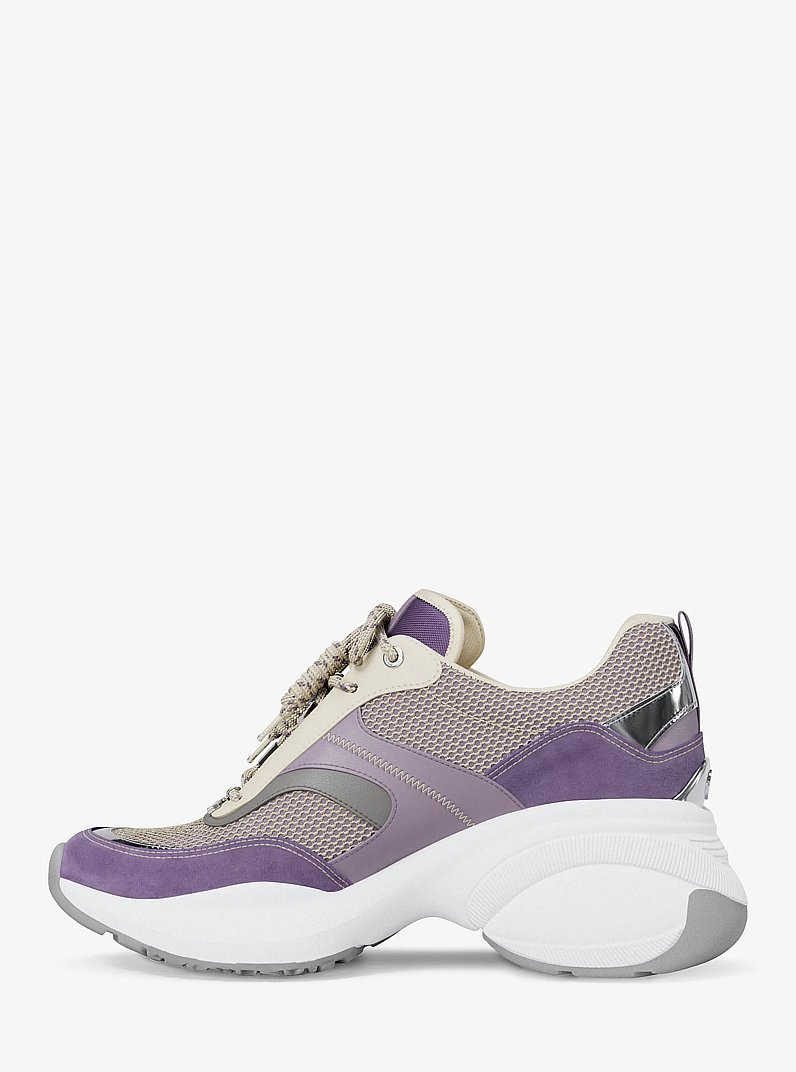 Kaia Mixed-Media Trainer in ORCHD HZ MLT | Michael Kors