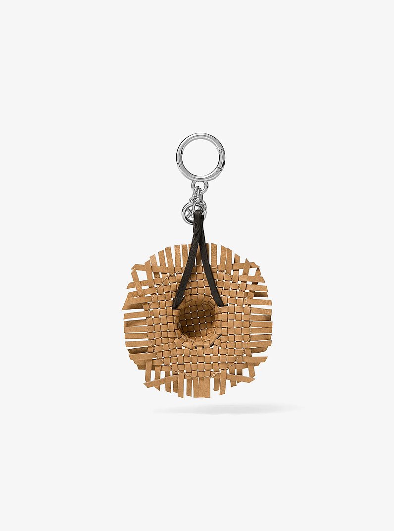 Woven Leather Hat Bag Charm in PEANUT | Michael Kors