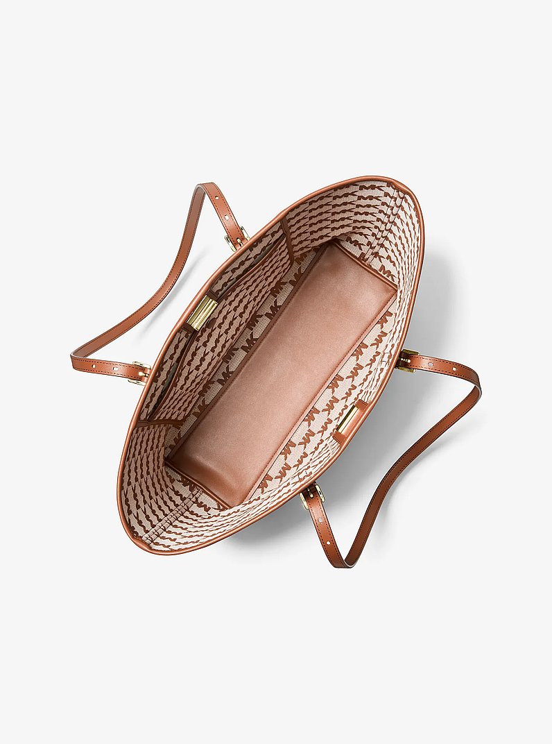 Shopper Quinn Large aus gestreiftem Canvas in LUGGAGE | Michael Kors