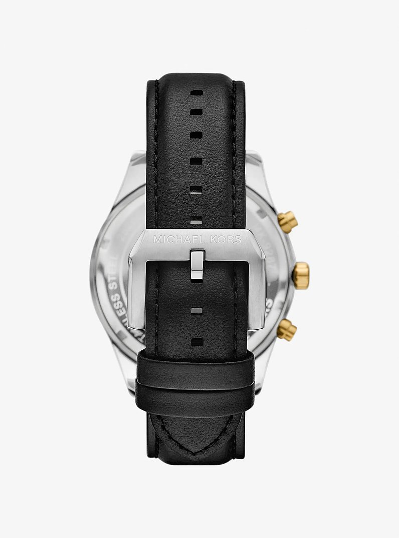 Reloj Lexington oversize de piel en dos tonos in NEGRO | Michael Kors