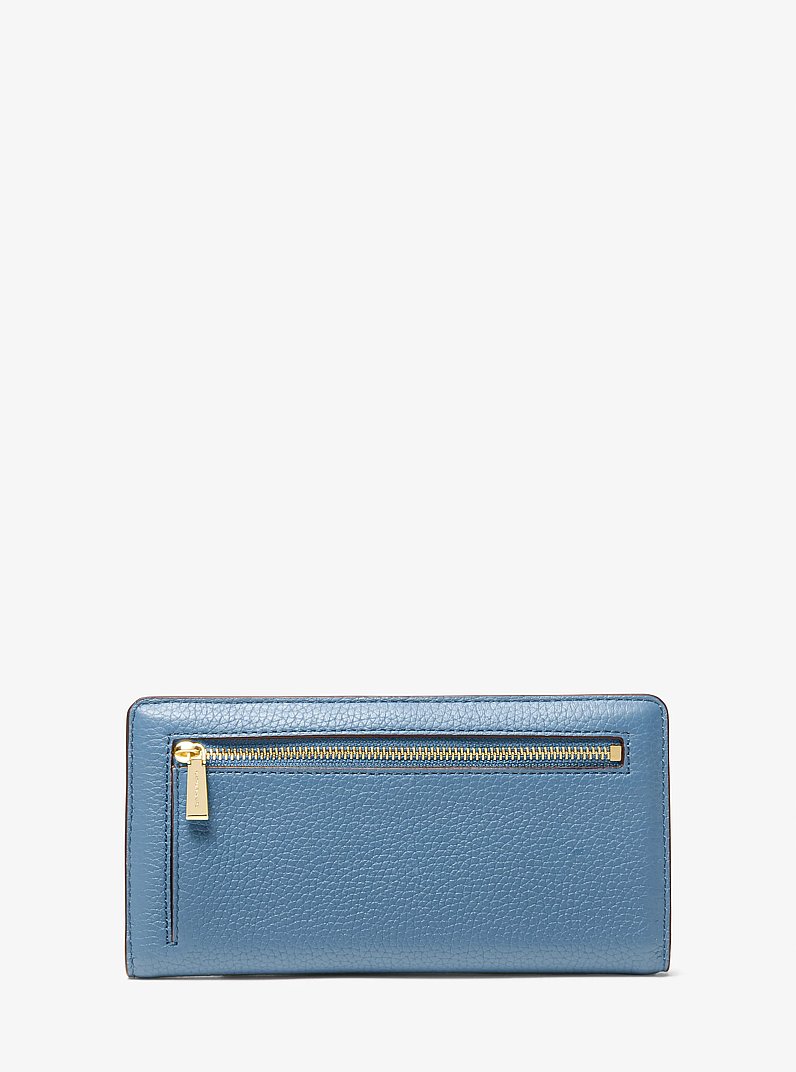 Bryant Large Pebbled Leather Snap-Front Wallet in FRENCH BLUE | Michael Kors