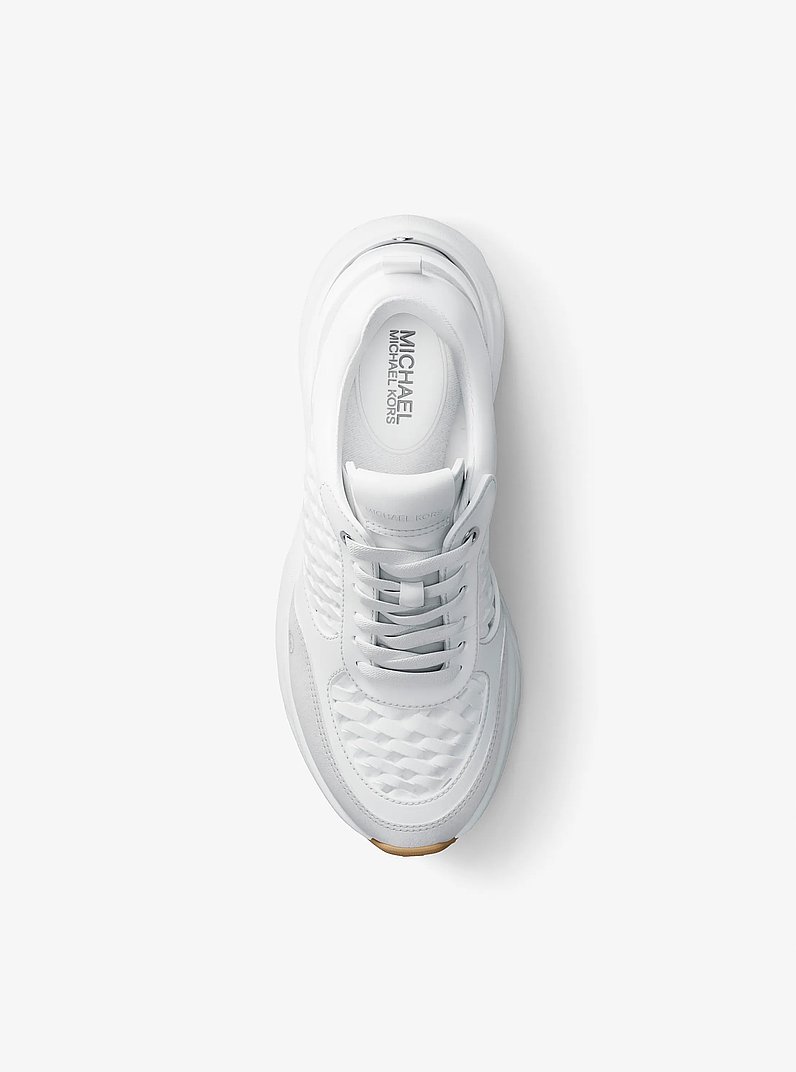 Katrina Woven Wedge Trainer in OPTIC WHITE | Michael Kors