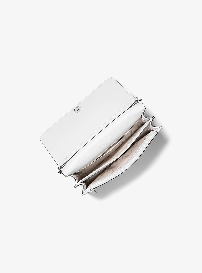 Umh&auml;ngetasche Daniela Large mit Signature-Logomuster in OPTIC WHITE/ALUMINIUM | Michael Kors