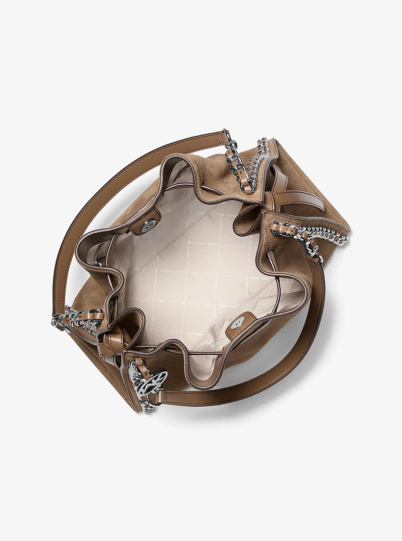 Grand sac &agrave; &eacute;paule Mina en su&egrave;de &agrave; cha&icirc;ne in BOIS DE GR&Egrave;VE | Michael Kors