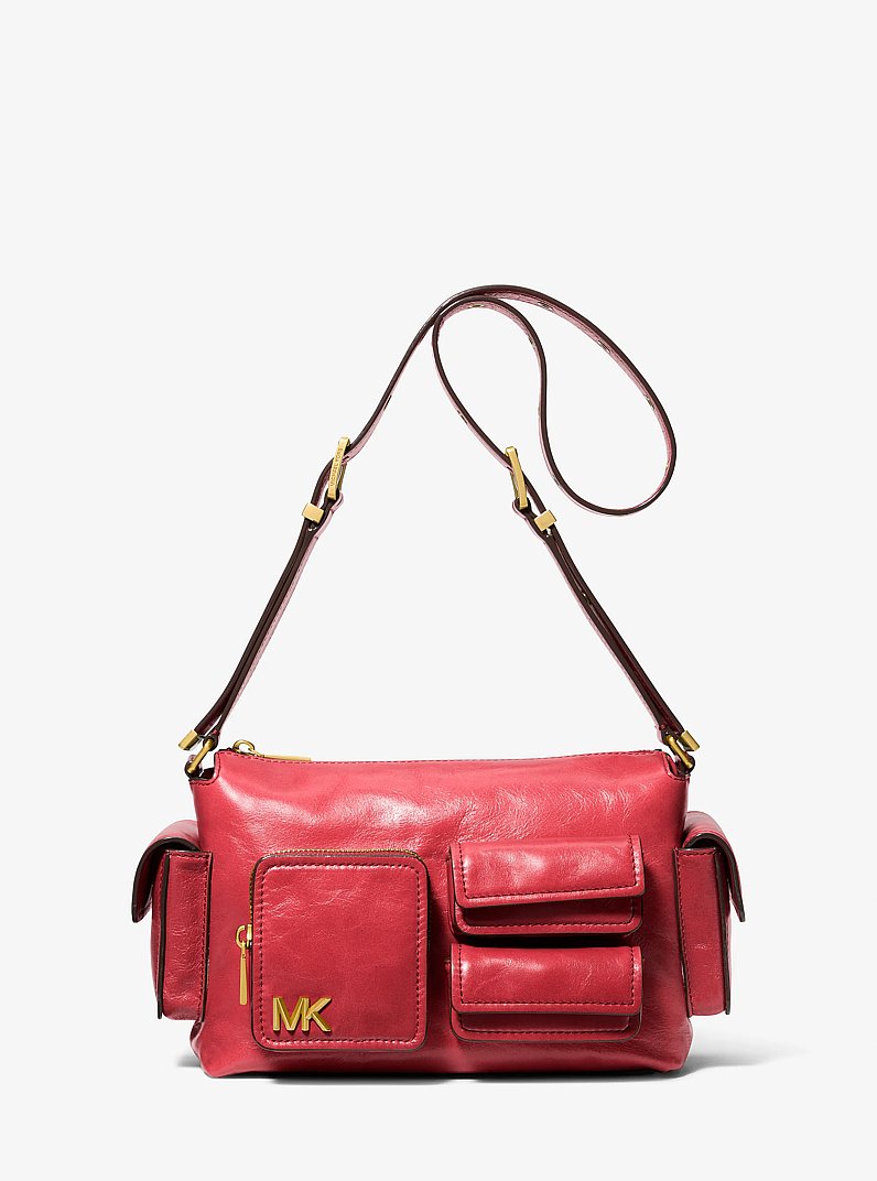 Dakota Medium Leather Shoulder Bag in CRIMSON | Michael Kors