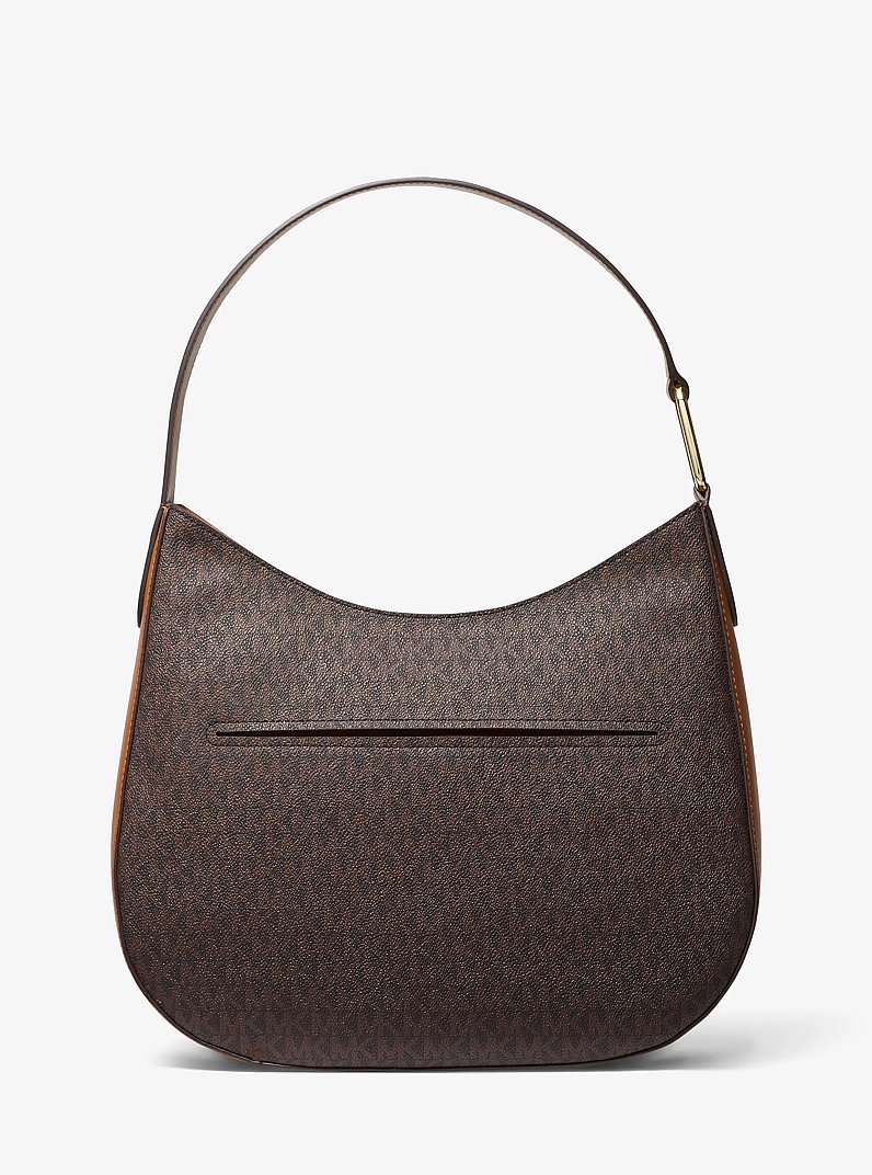 Kensington Large Signature Logo Hobo Shoulder Bag in BRN/ACORN | Michael Kors
