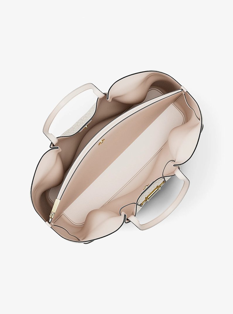 Bolso tote Carson grande con nuestro logotipo exclusivo in CREMA CLARO MULTICOLOR | Michael Kors