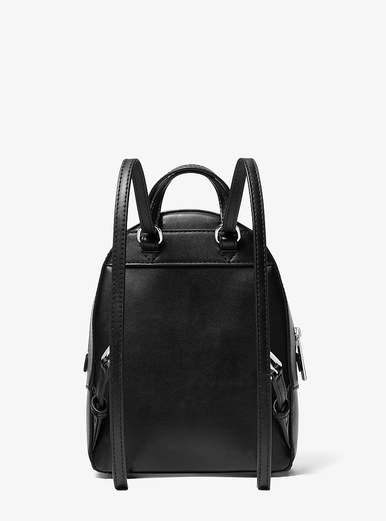 Jaycee Extra-Small Pebbled Leather Convertible Backpack in BLACK | Michael Kors