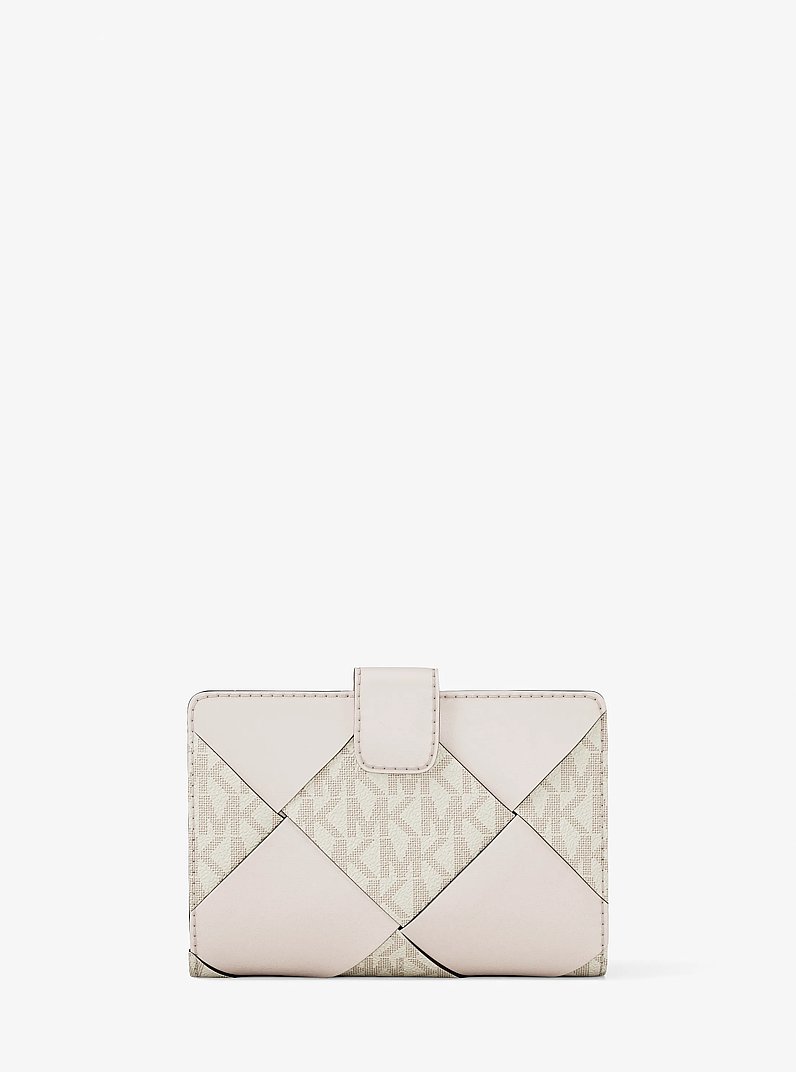 Jet Set Travel Medium Woven Signature Logo Wallet in LT CRM MULTI | Michael Kors