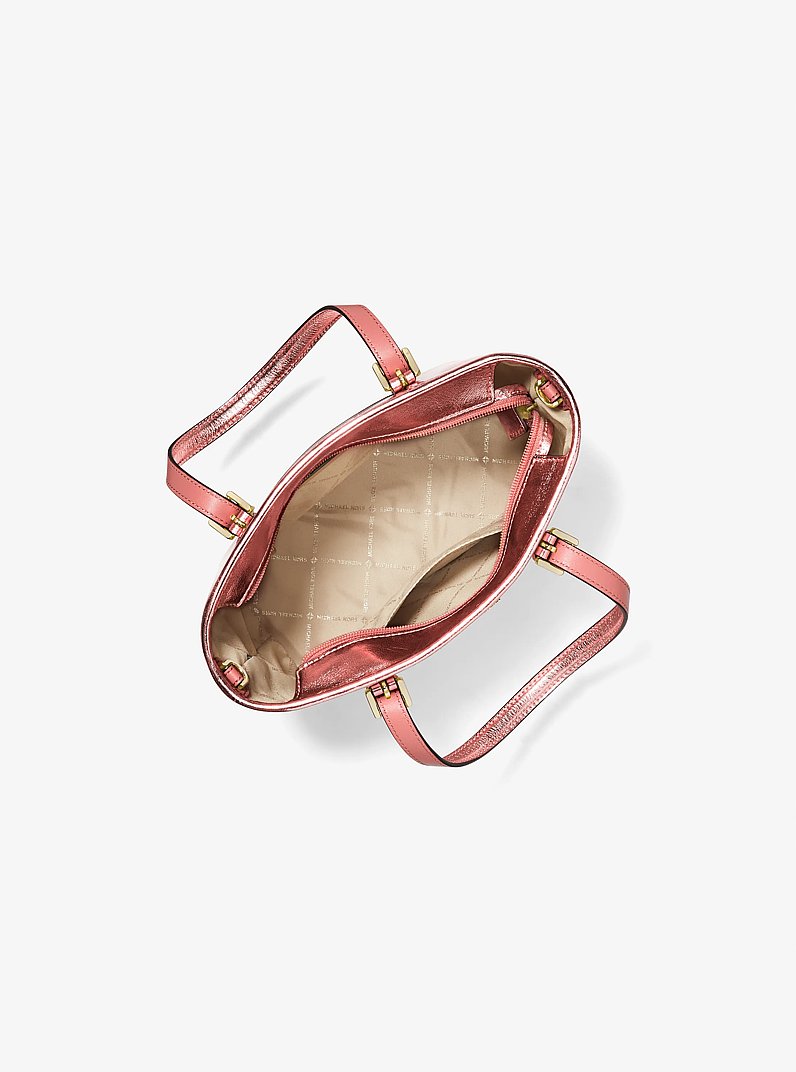 Jet Set Travel Extra-Small Metallic Top-Zip Tote Bag in PRIMROSE | Michael Kors