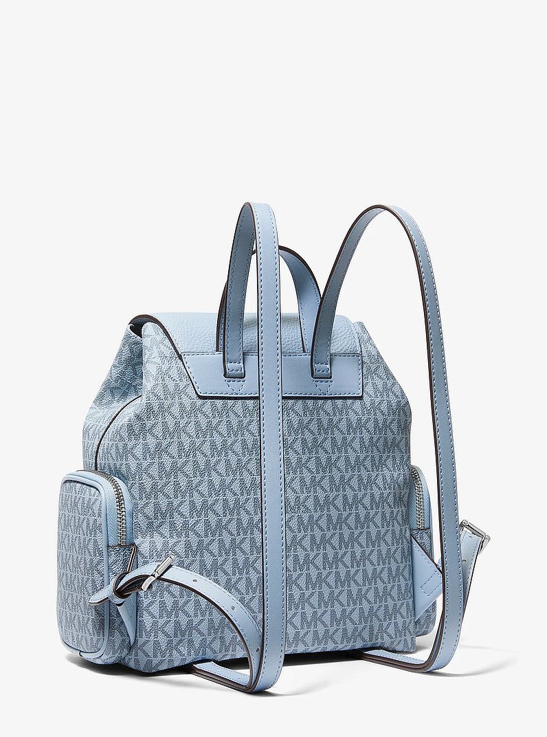Merritt Small Signature Logo Cargo Backpack in PALE BLUE | Michael Kors