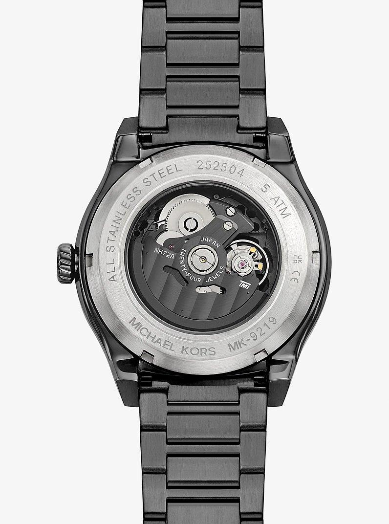 Oversized Panorama Two-Tone Watch in GUNMETAL | Michael Kors