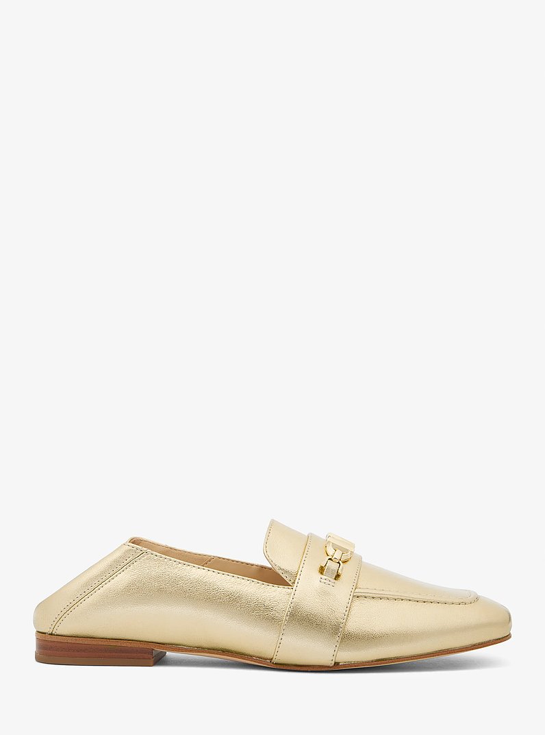Tiffanie Metallic Leather Loafer in PALE GOLD | Michael Kors