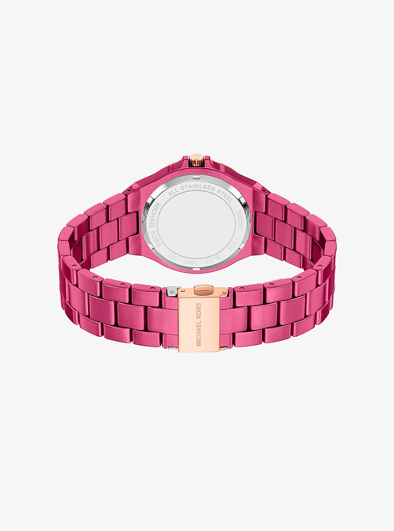 Montre miniature Lennox de ton rose &agrave; pav&eacute; in OR ROSE | Michael Kors