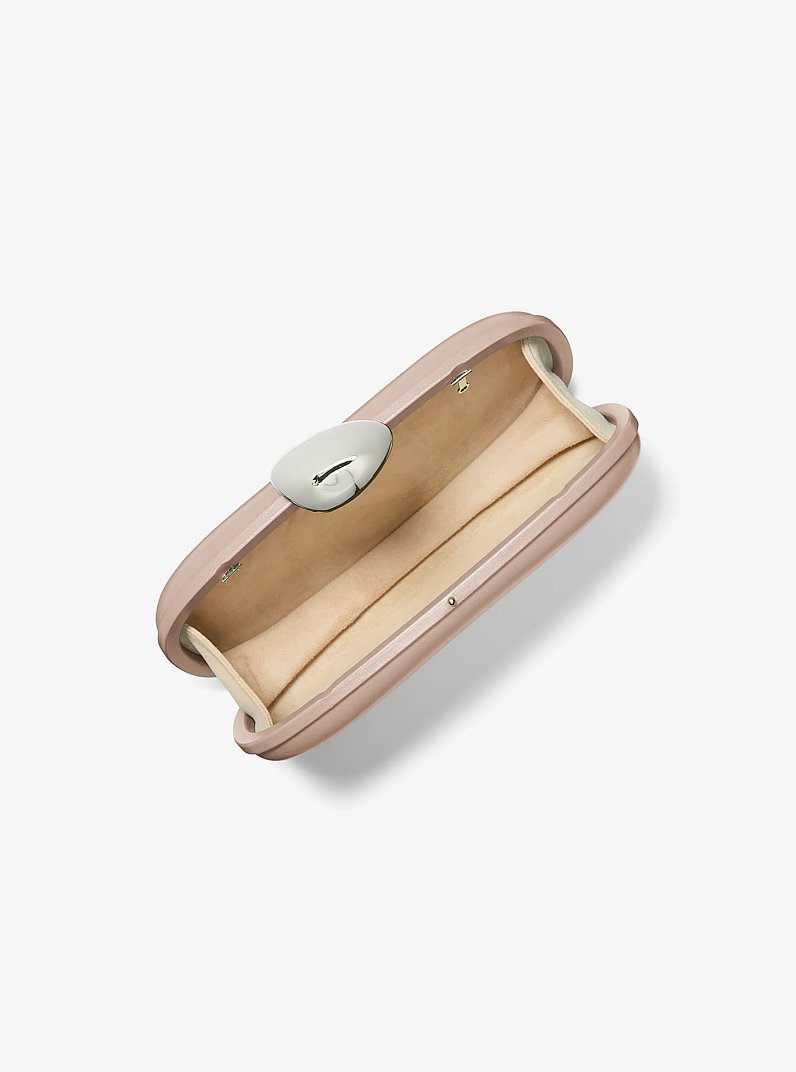 Tina Small Leather Minaudi&egrave;re in TAUPE | Michael Kors