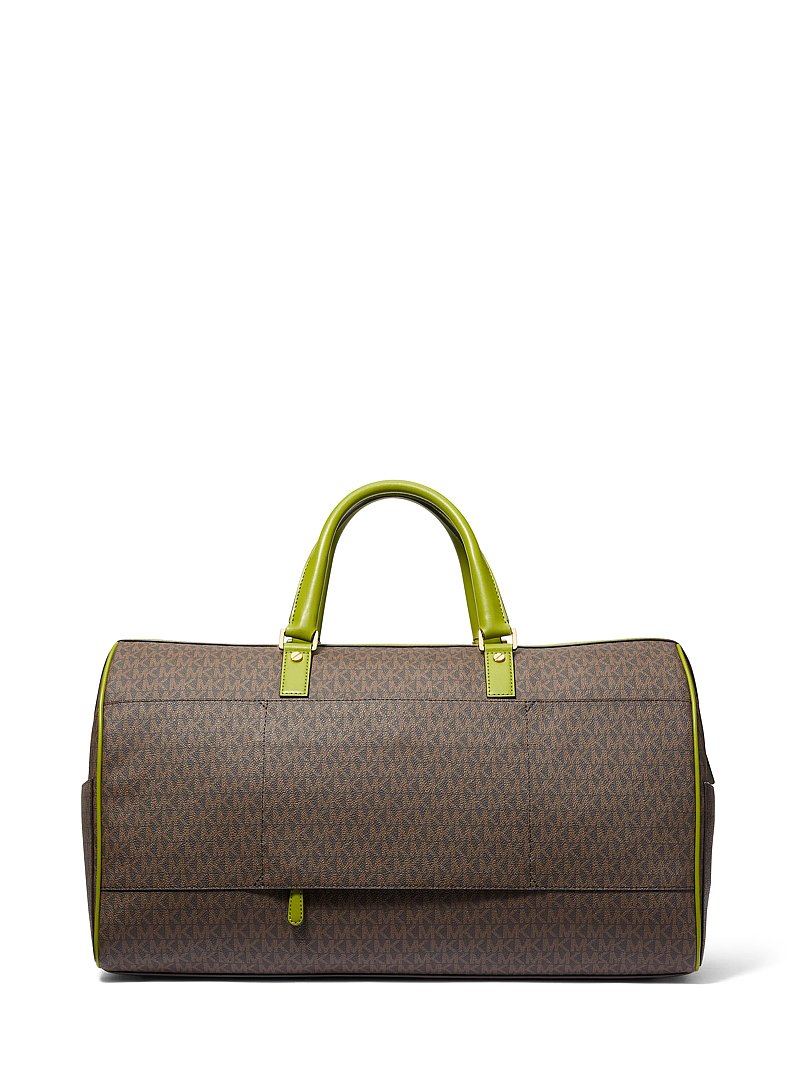 Bedford Travel Extra-Large Signature Logo Stripe Weekender Bag in MEADOW GREEN | Michael Kors