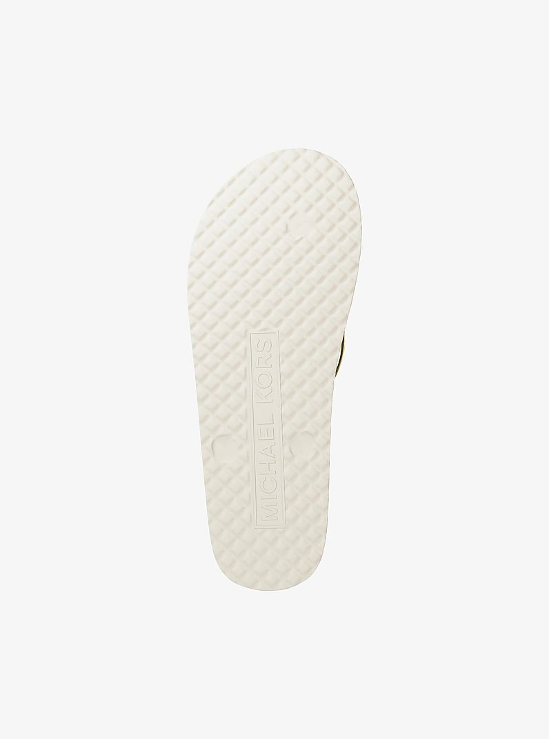 Signature Logo Flip Flops in VANILLA | Michael Kors