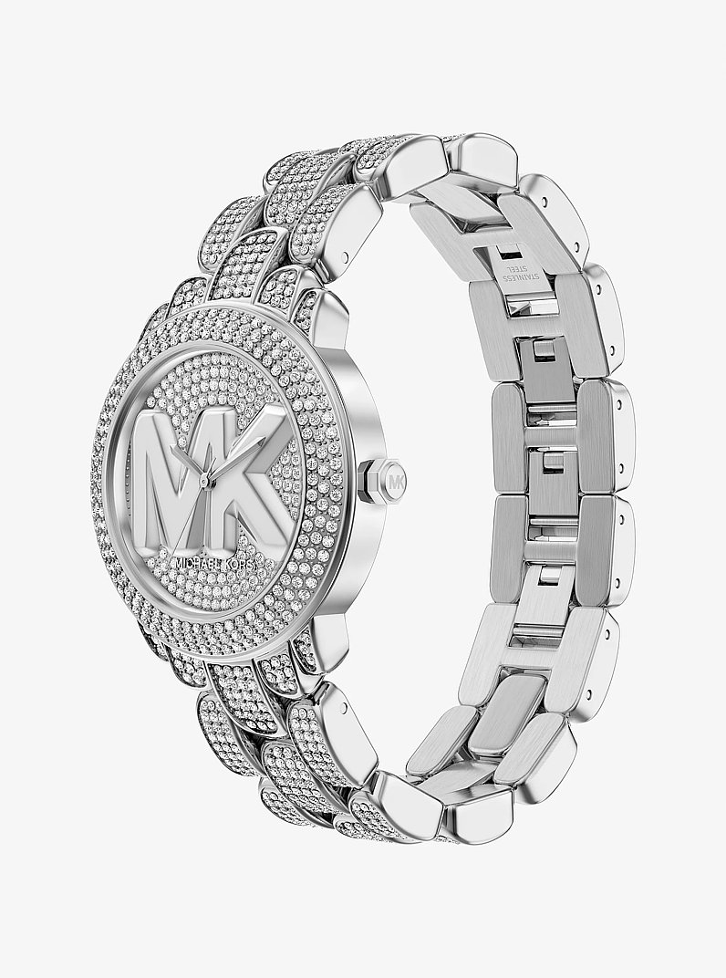 Pav&eacute; Phoebe Silver-Tone Watch in SILVER | Michael Kors