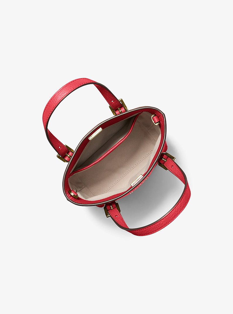 Quinn Extra-Small Pebbled Leather Tote Bag in CRIMSON | Michael Kors