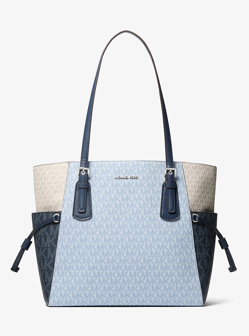 Grand sac fourre-tout Voyager &agrave; blocs de couleurs et &agrave; logo Signature in PL OCN MLTI | Michael Kors
