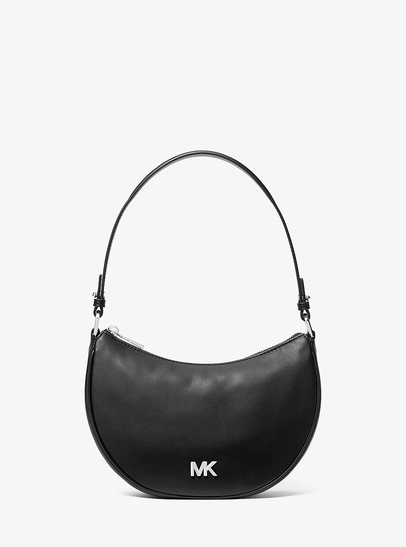 Kyla Small Leather Pochette in BLACK | Michael Kors